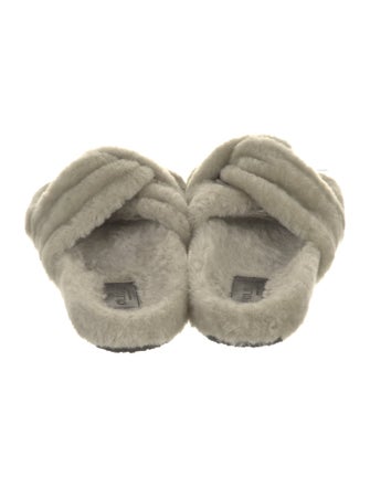 Closed Faux Fur Slides