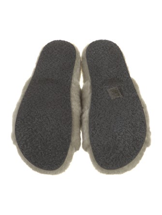 Closed Faux Fur Slides