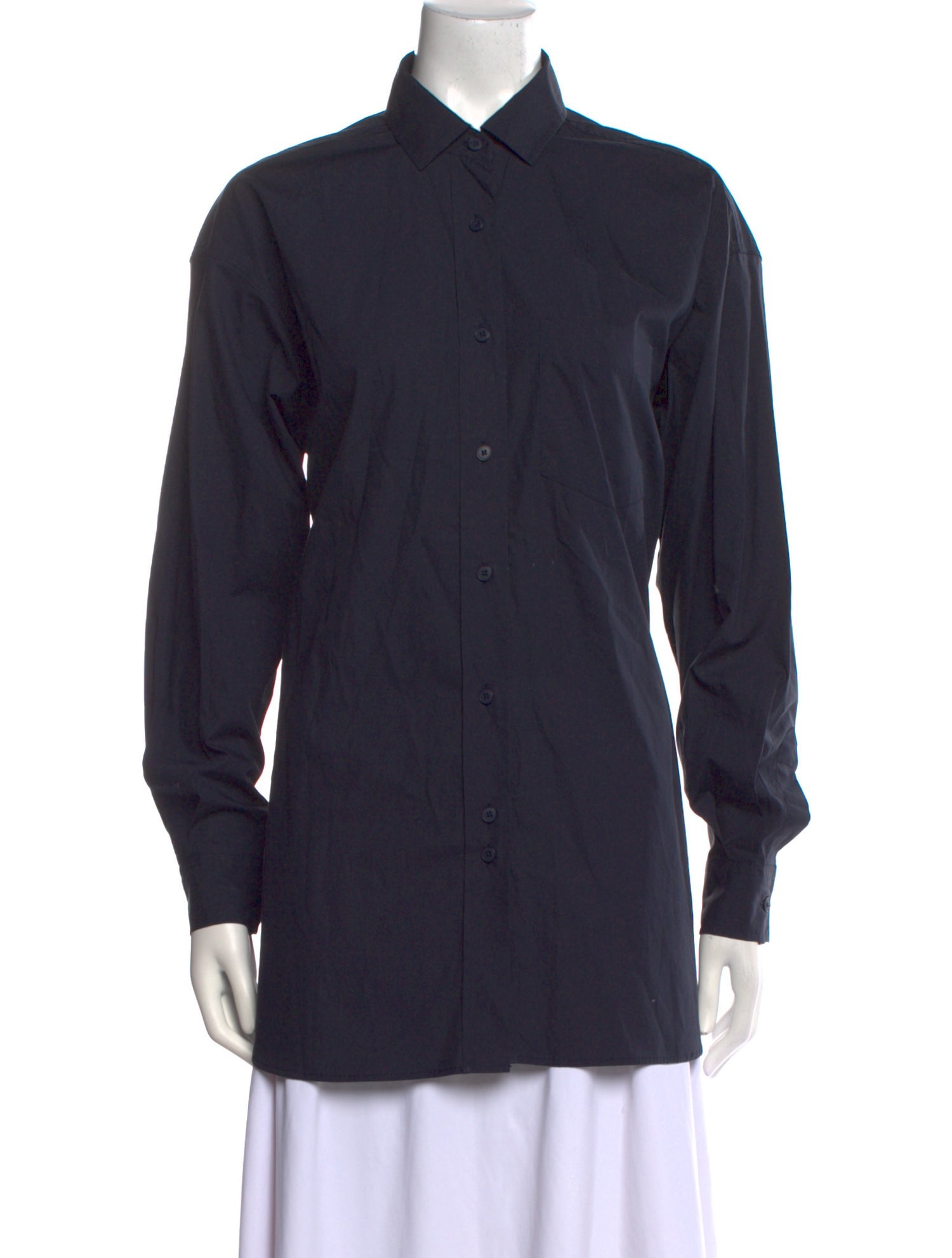 Closed Long Sleeve Button-Up Top