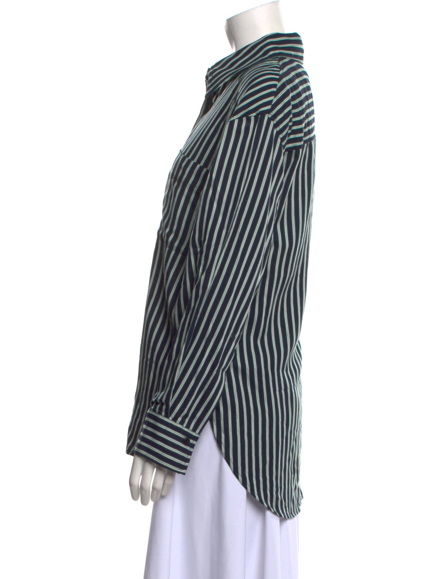 Closed Striped Long Sleeve Button-Up Top w/ Tags