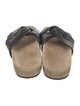 Closed Leather Slides