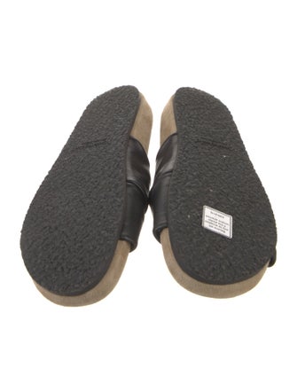 Closed Leather Slides