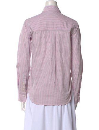 Closed Striped Long Sleeve Button-Up Top