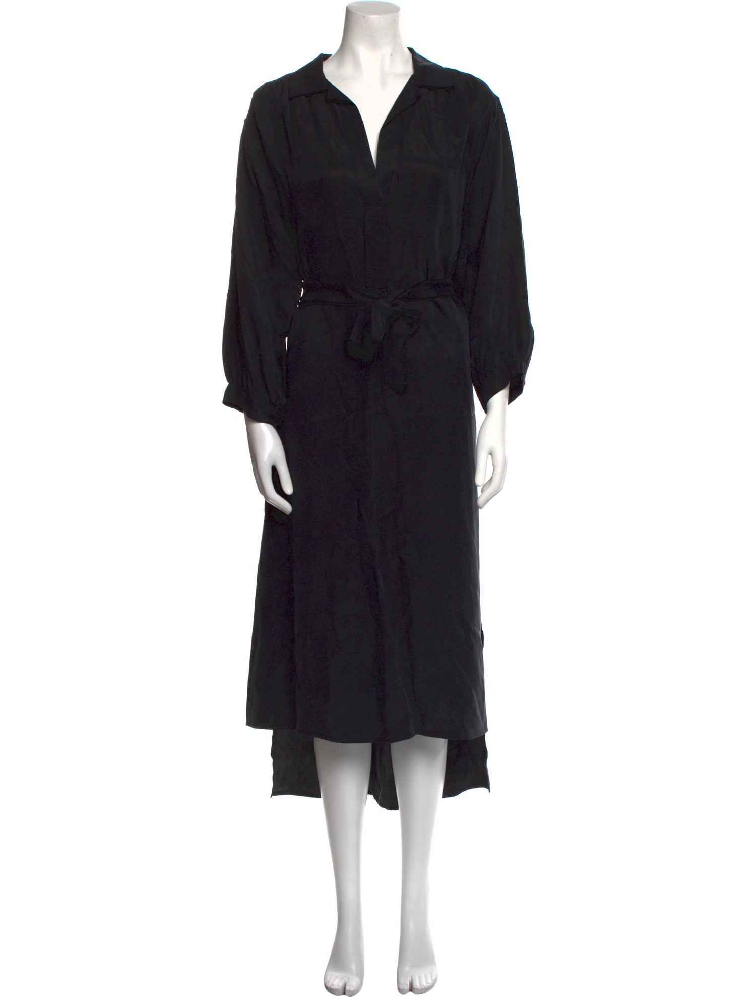 Closed V-Neck Long Dress