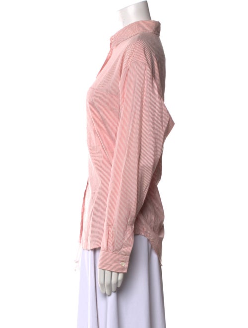 Closed Striped Long Sleeve Button-Up Top