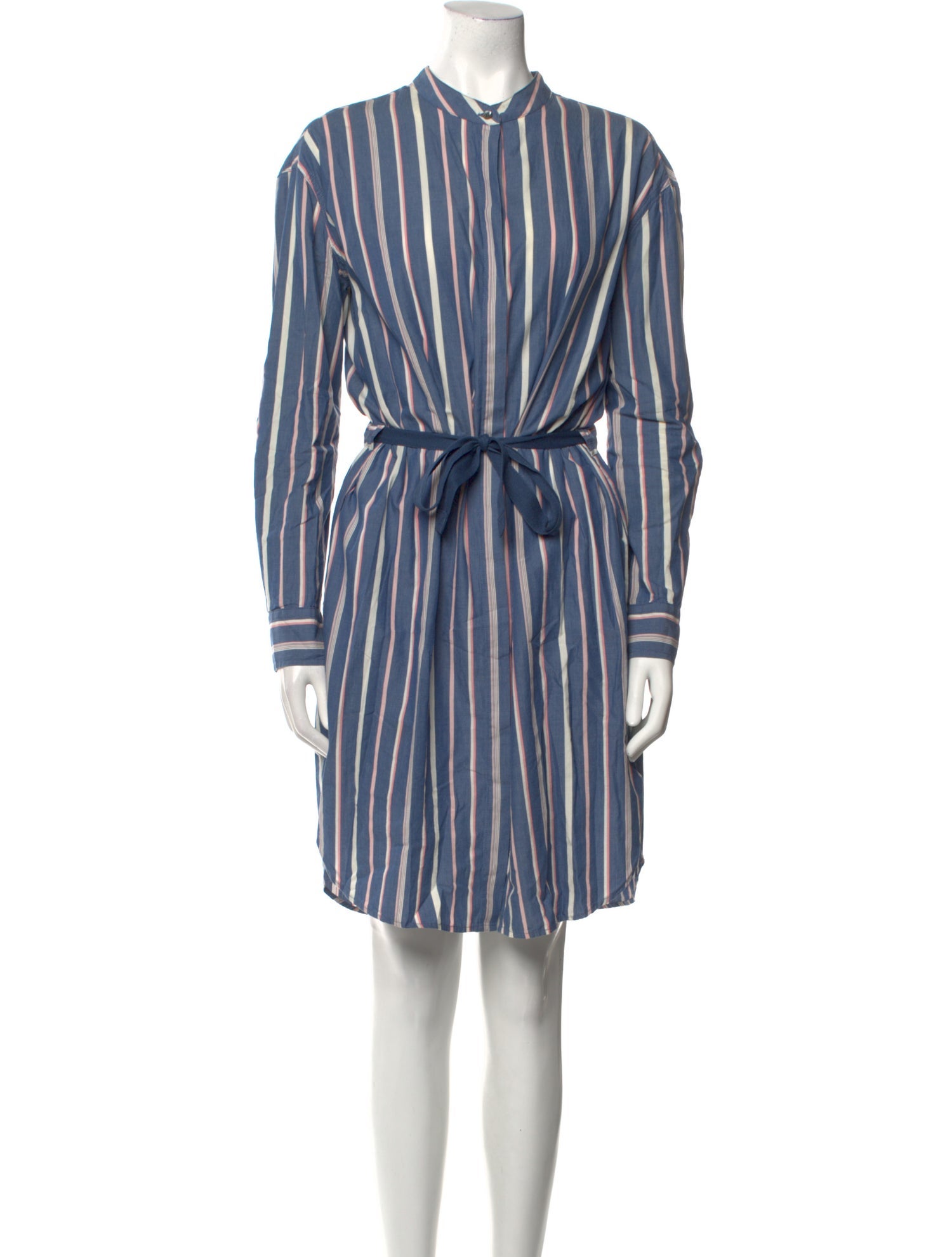 Closed Striped Knee-Length Dress