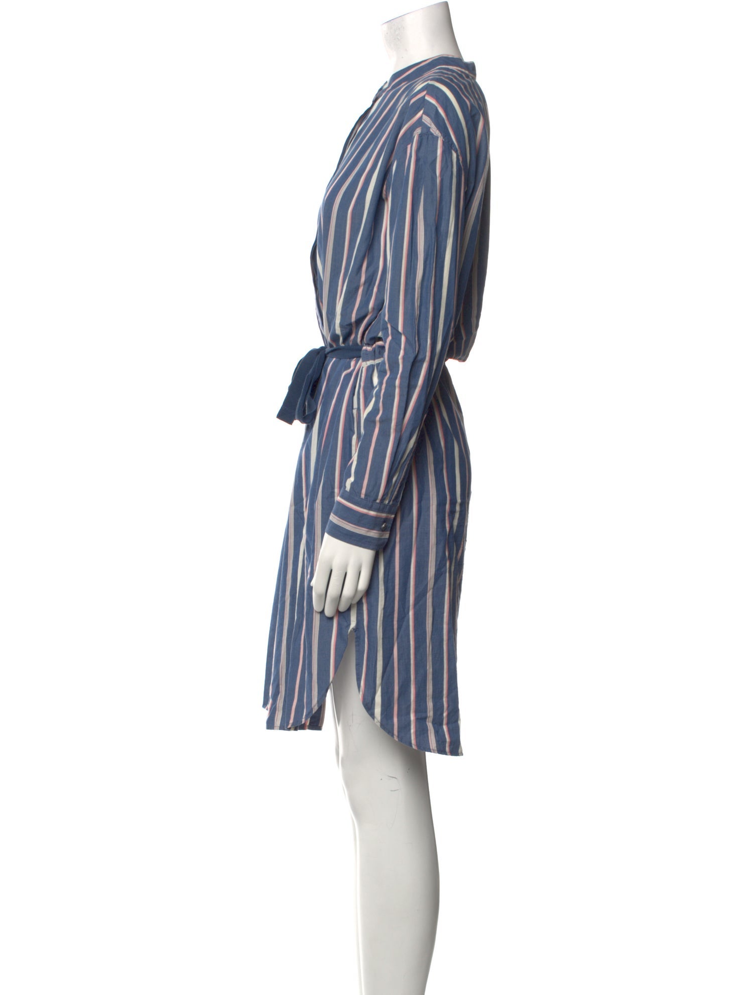 Closed Striped Knee-Length Dress
