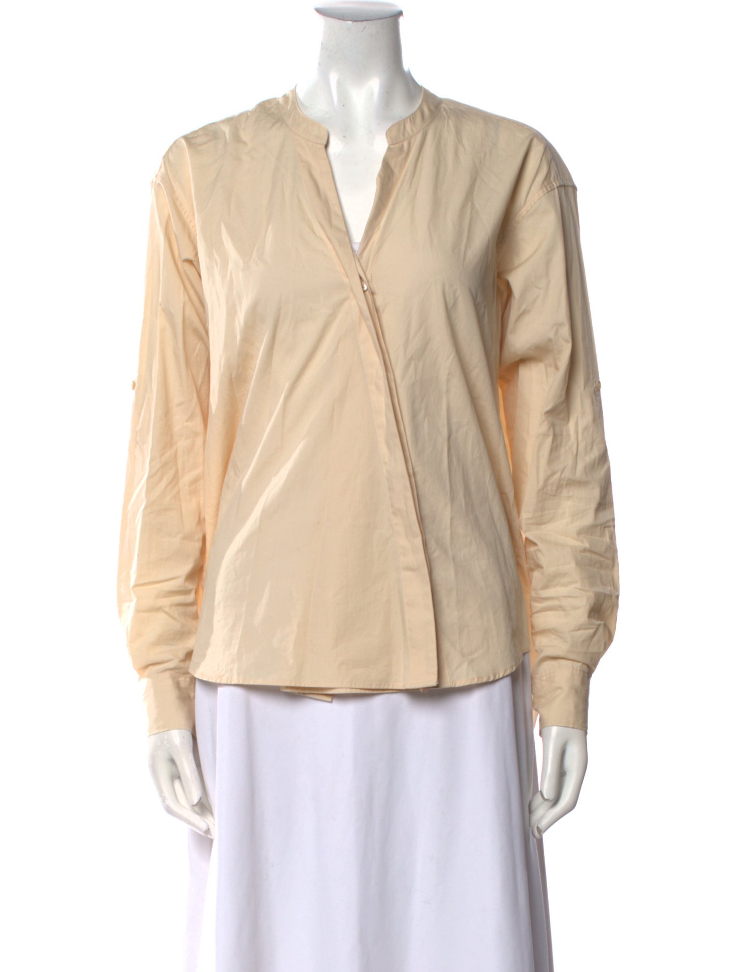 Closed V-Neck Long Sleeve Blouse w/ Tags