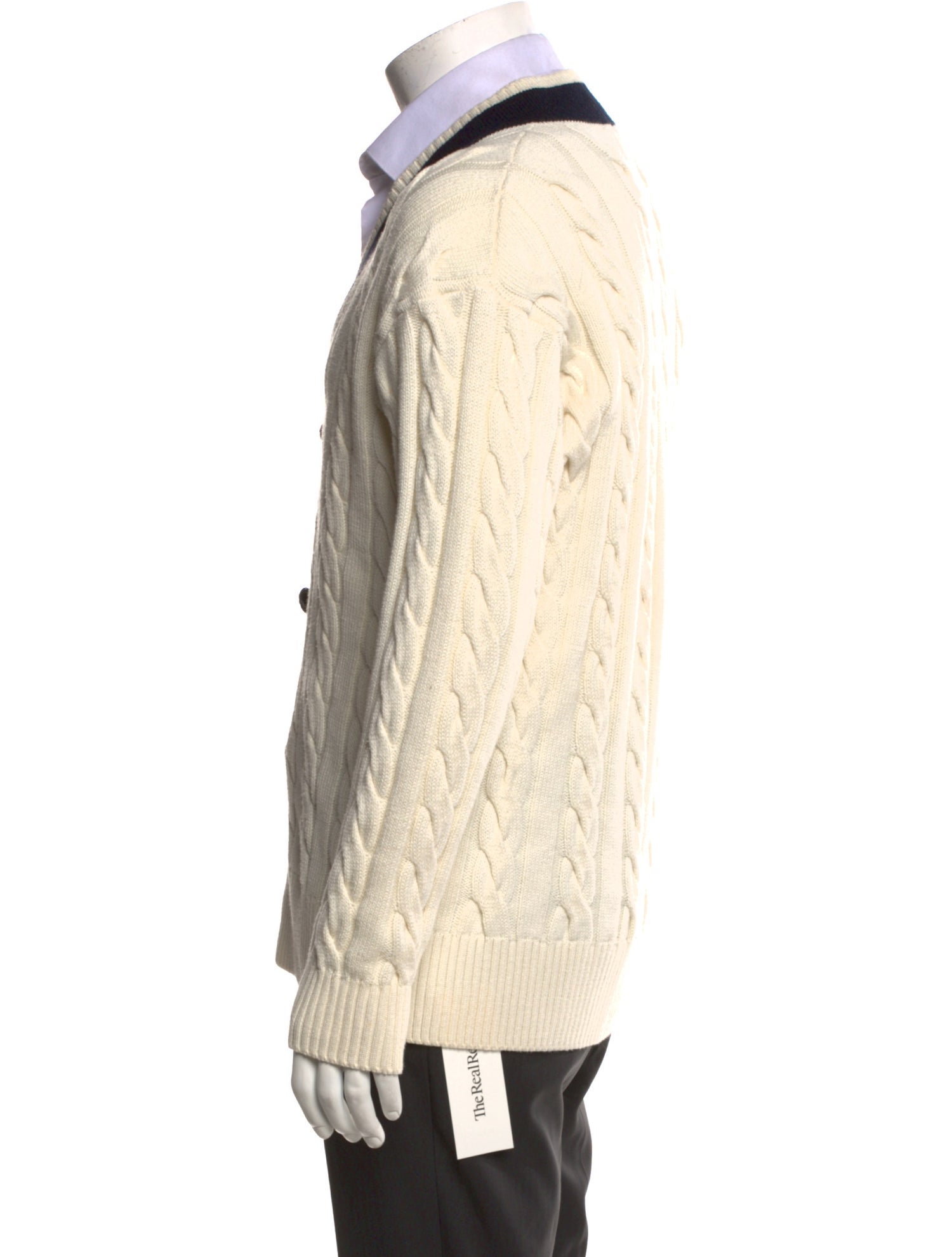 Closed Striped V-Neck Cardigan