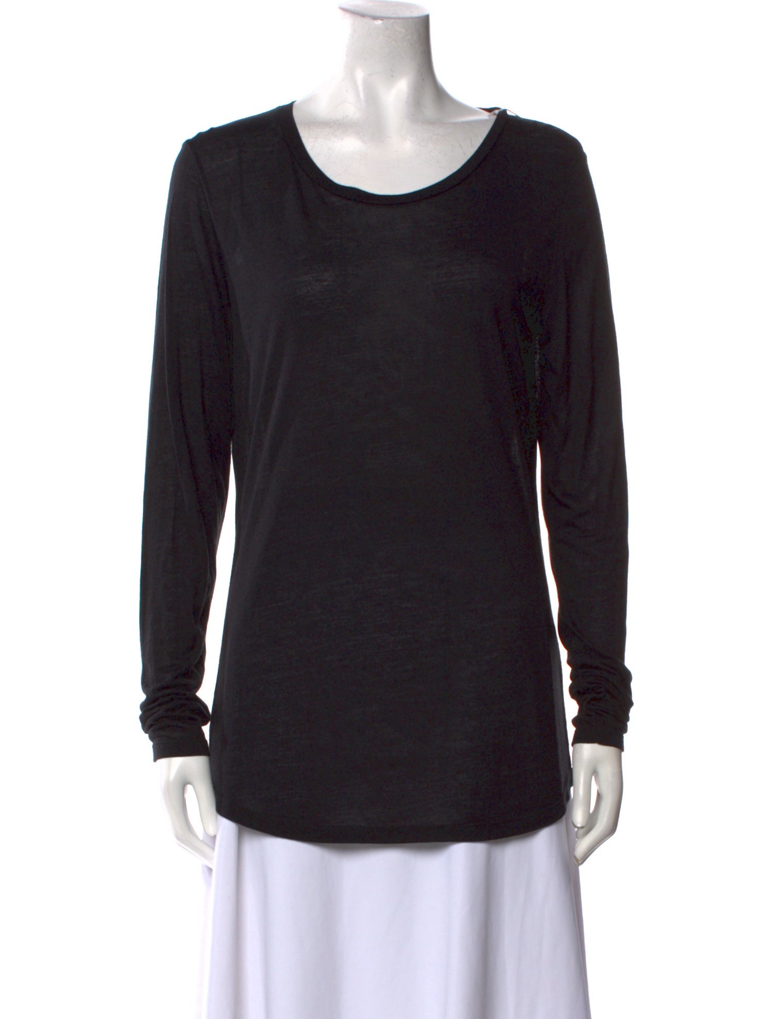 Closed Scoop Neck Long Sleeve T-Shirt w/ Tags