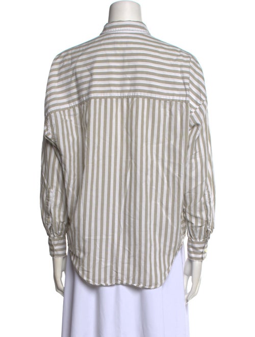 Closed Striped Long Sleeve Button-Up Top