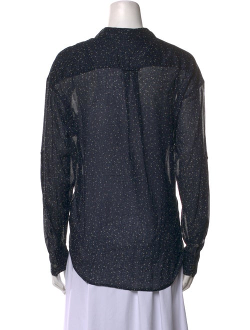 Closed Polka Dot Print Long Sleeve Button-Up Top