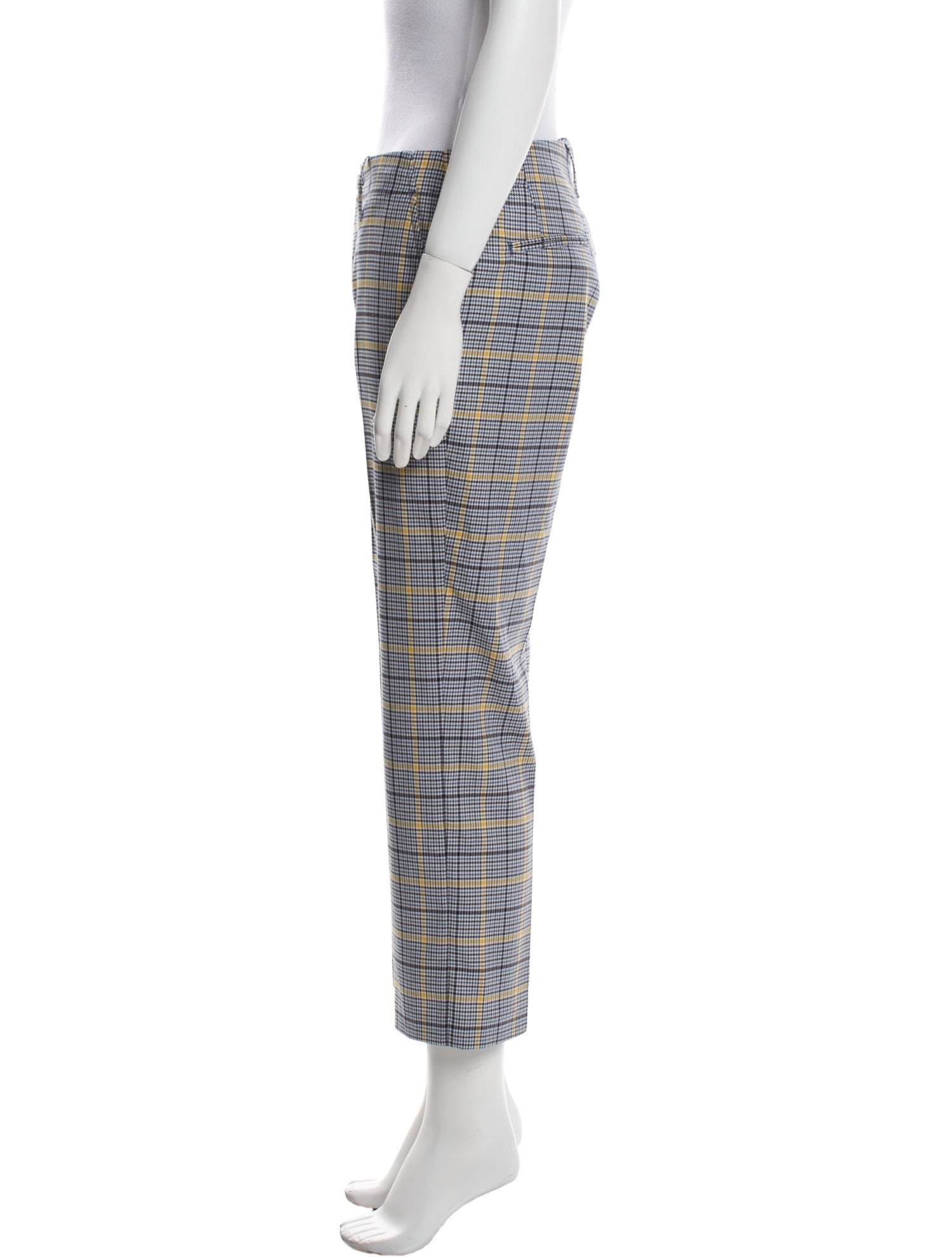 Closed Plaid Print Straight Leg Pants