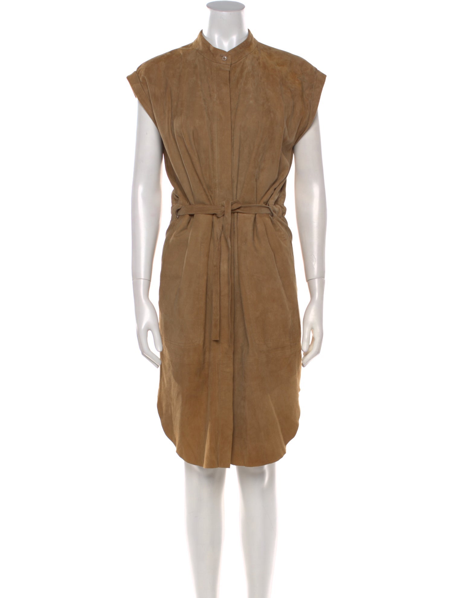 Closed Mock Neck Knee-Length Dress