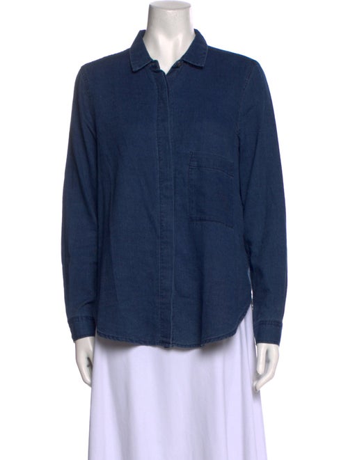 Closed Long Sleeve Button-Up Top