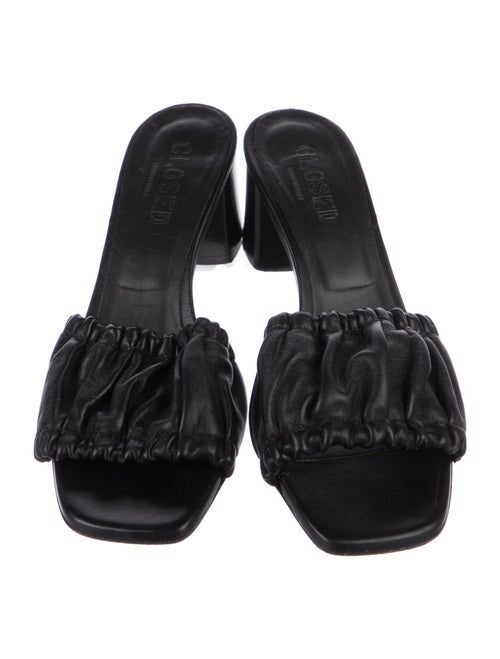 Closed Leather Slides