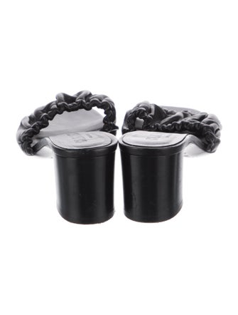 Closed Leather Slides