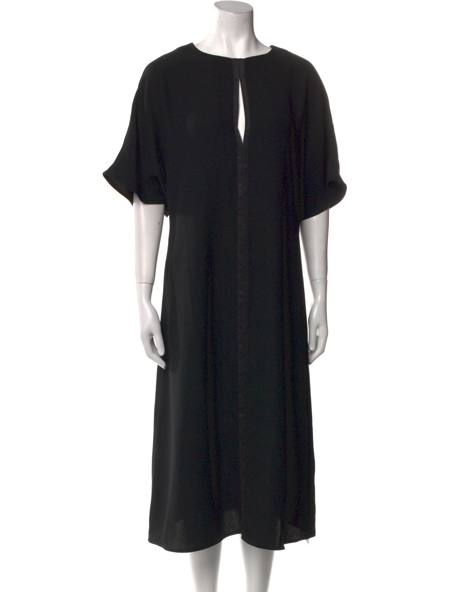 Closed Crew Neck Midi Length Dress