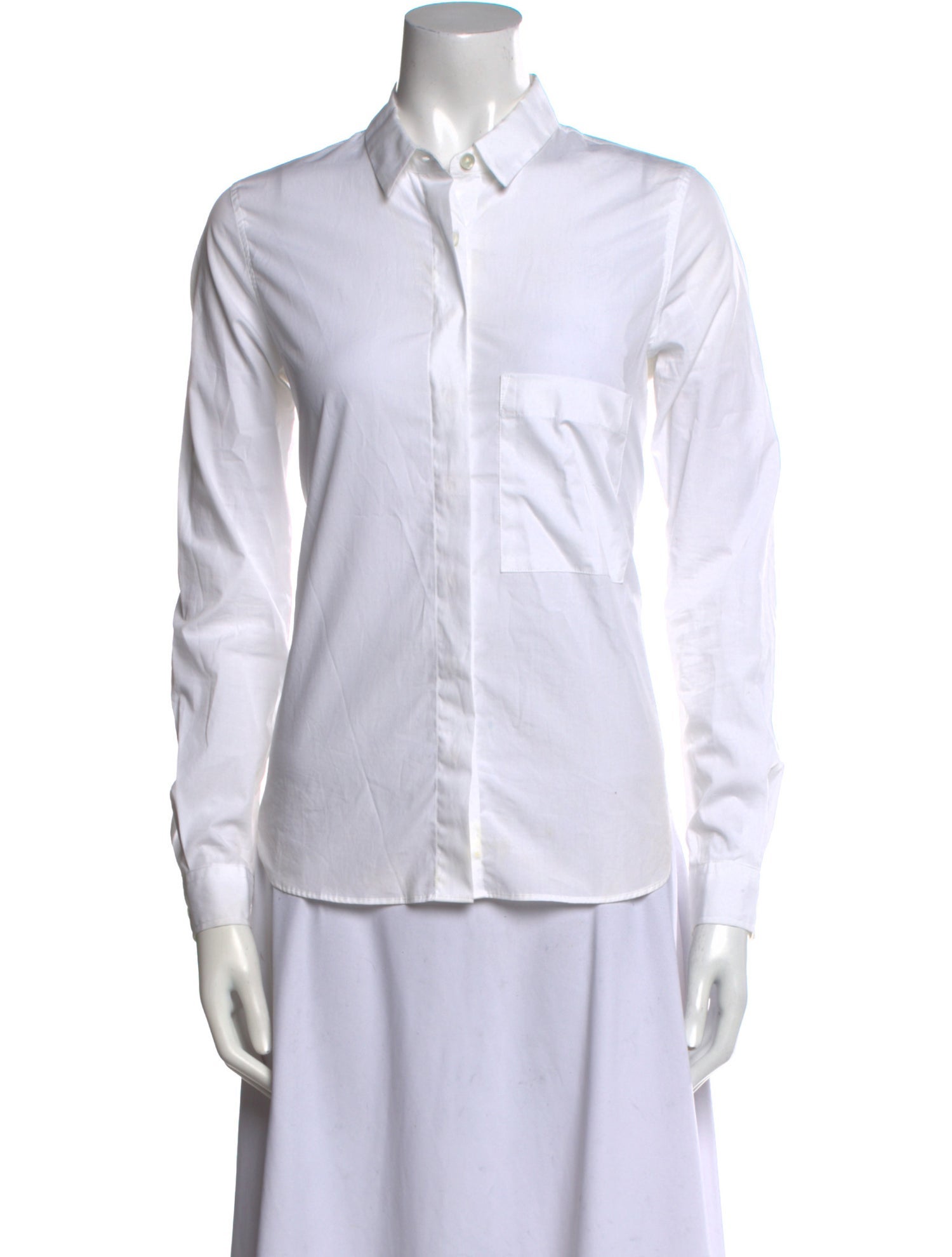 Closed Long Sleeve Button-Up Top