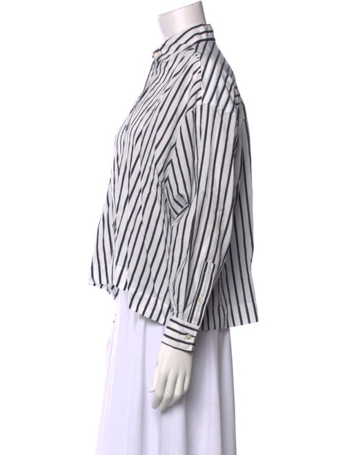 Closed Striped Long Sleeve Button-Up Top