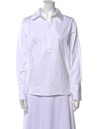 Closed Long Sleeve Button-Up Top