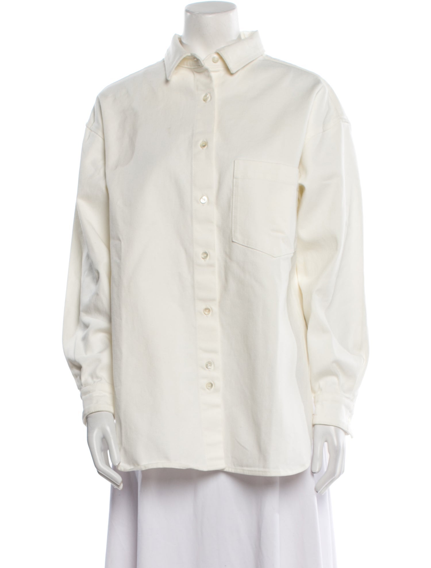 Closed Long Sleeve Button-Up Top