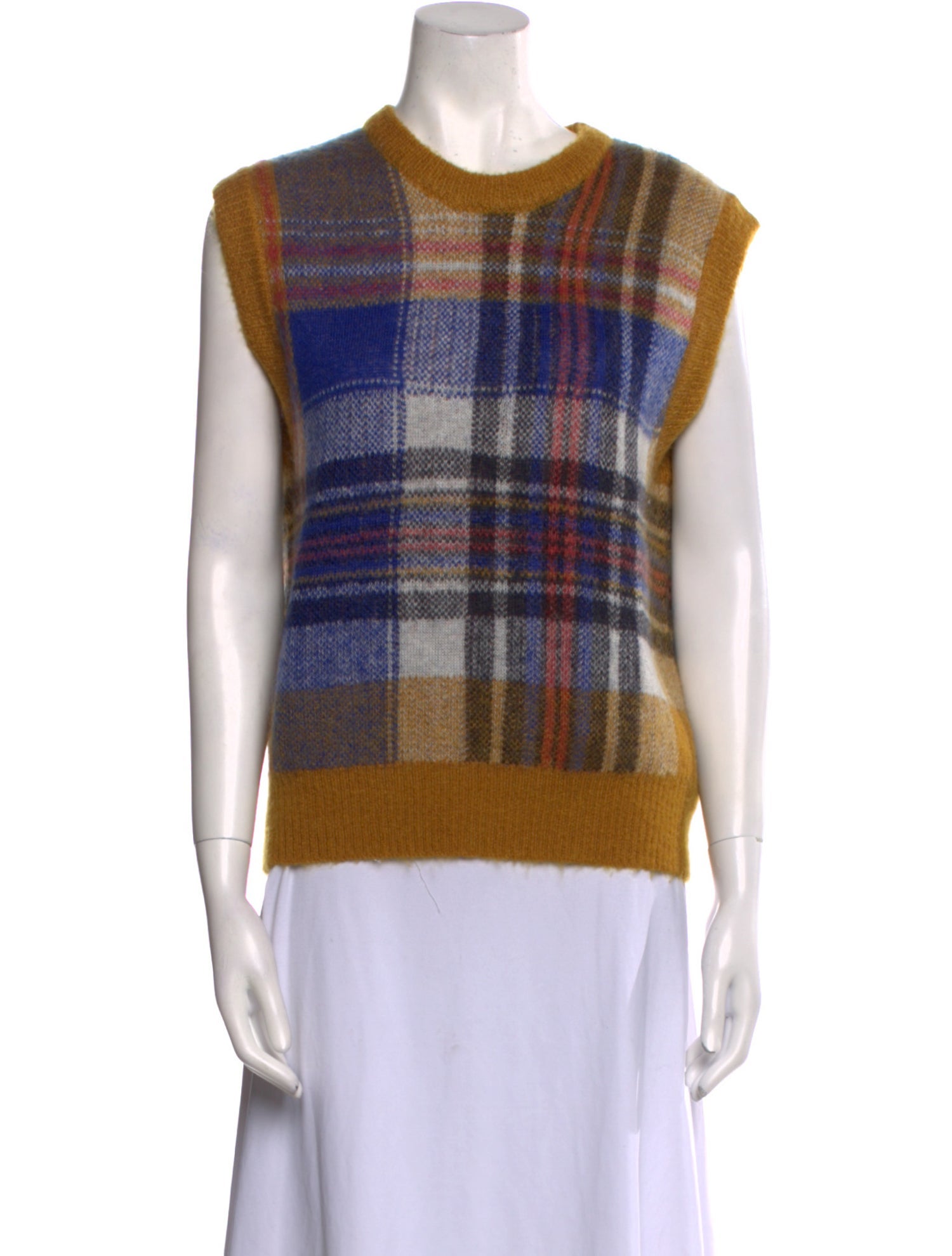 Closed Nylon Plaid Print Sweater
