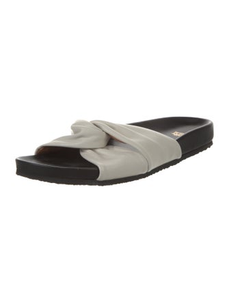 Closed Leather Slides
