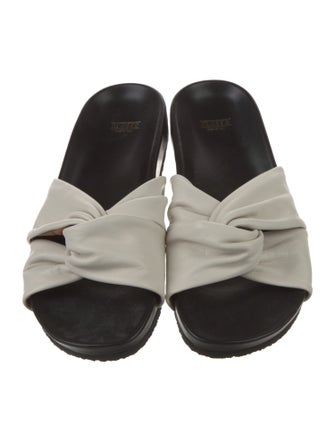 Closed Leather Slides