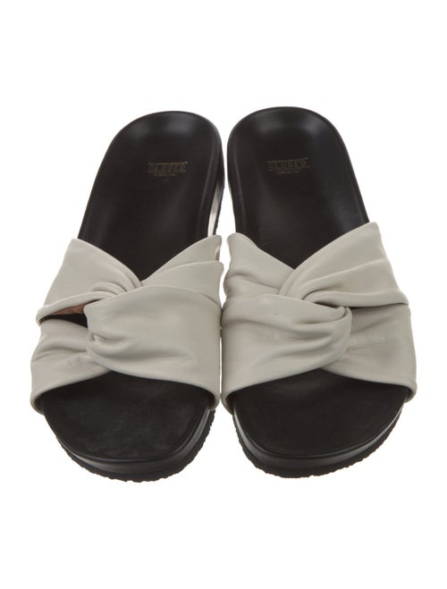 Closed Leather Slides