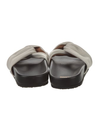 Closed Leather Slides