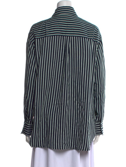 Closed Striped Long Sleeve Button-Up Top