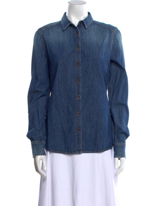 Closed Long Sleeve Button-Up Top