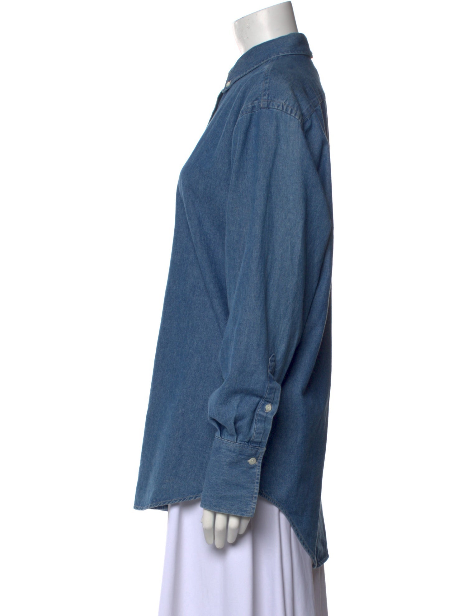 Closed Long Sleeve Button-Up Top