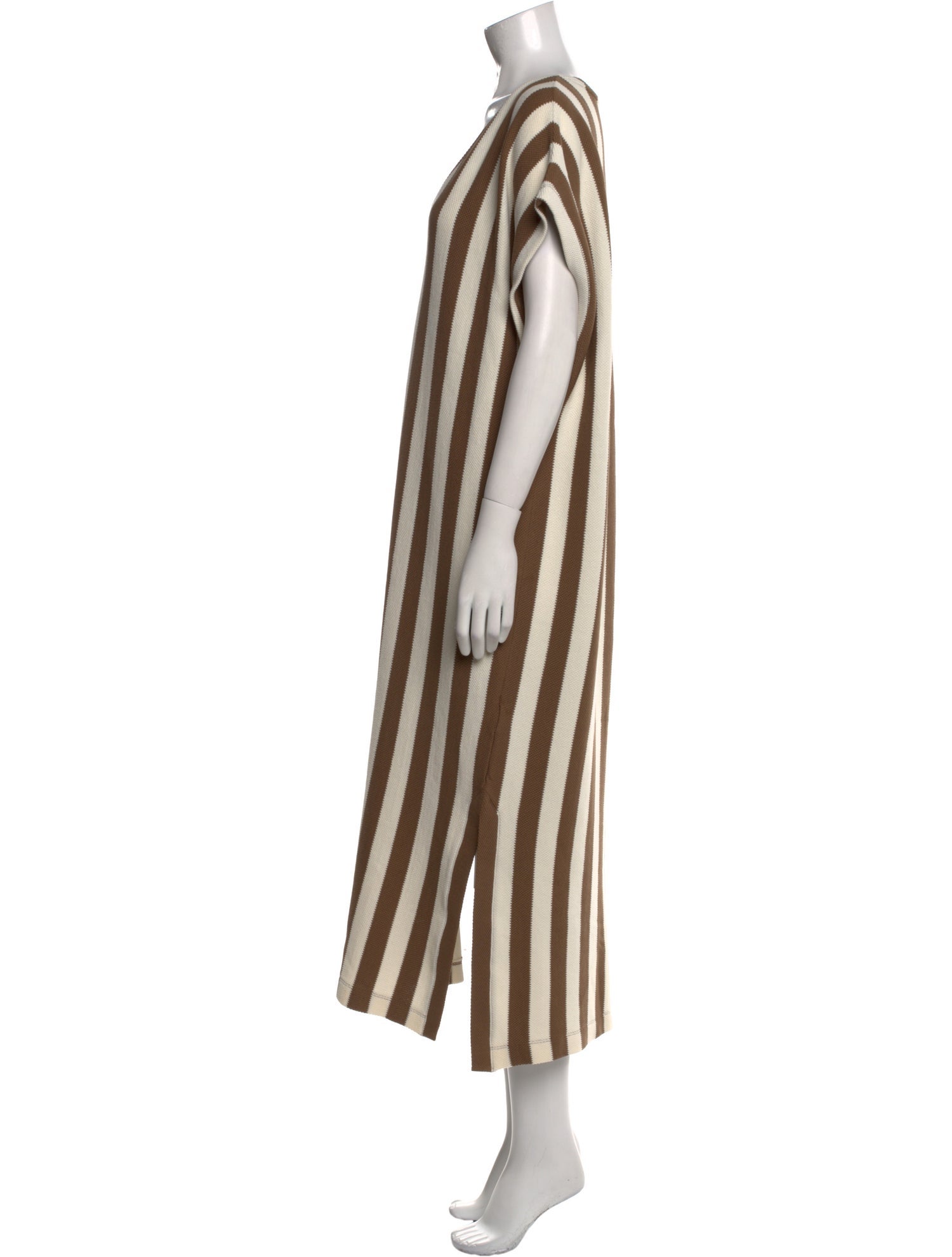 Closed Striped Midi Length Dress