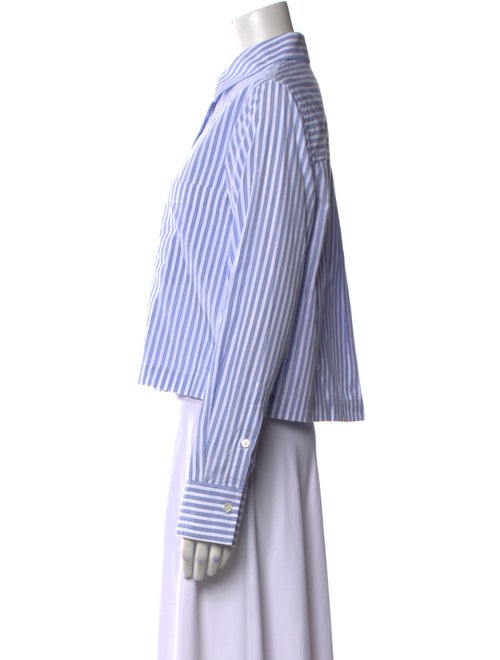 Closed Striped Long Sleeve Button-Up Top
