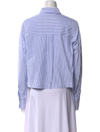 Closed Striped Long Sleeve Button-Up Top