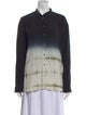Closed Silk Tie-Dye Print Button-Up Top