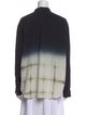 Closed Silk Tie-Dye Print Button-Up Top