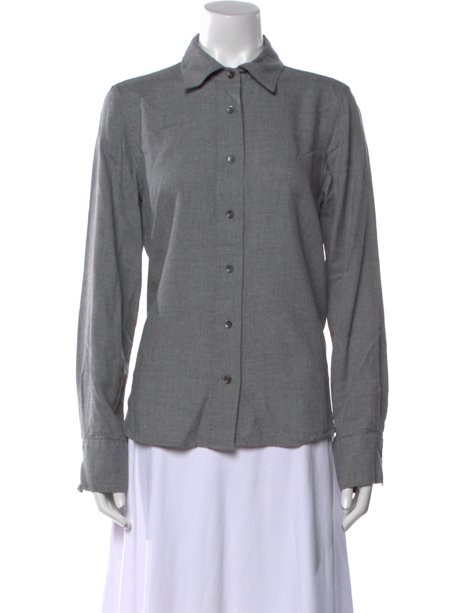 Closed Long Sleeve Button-Up Top