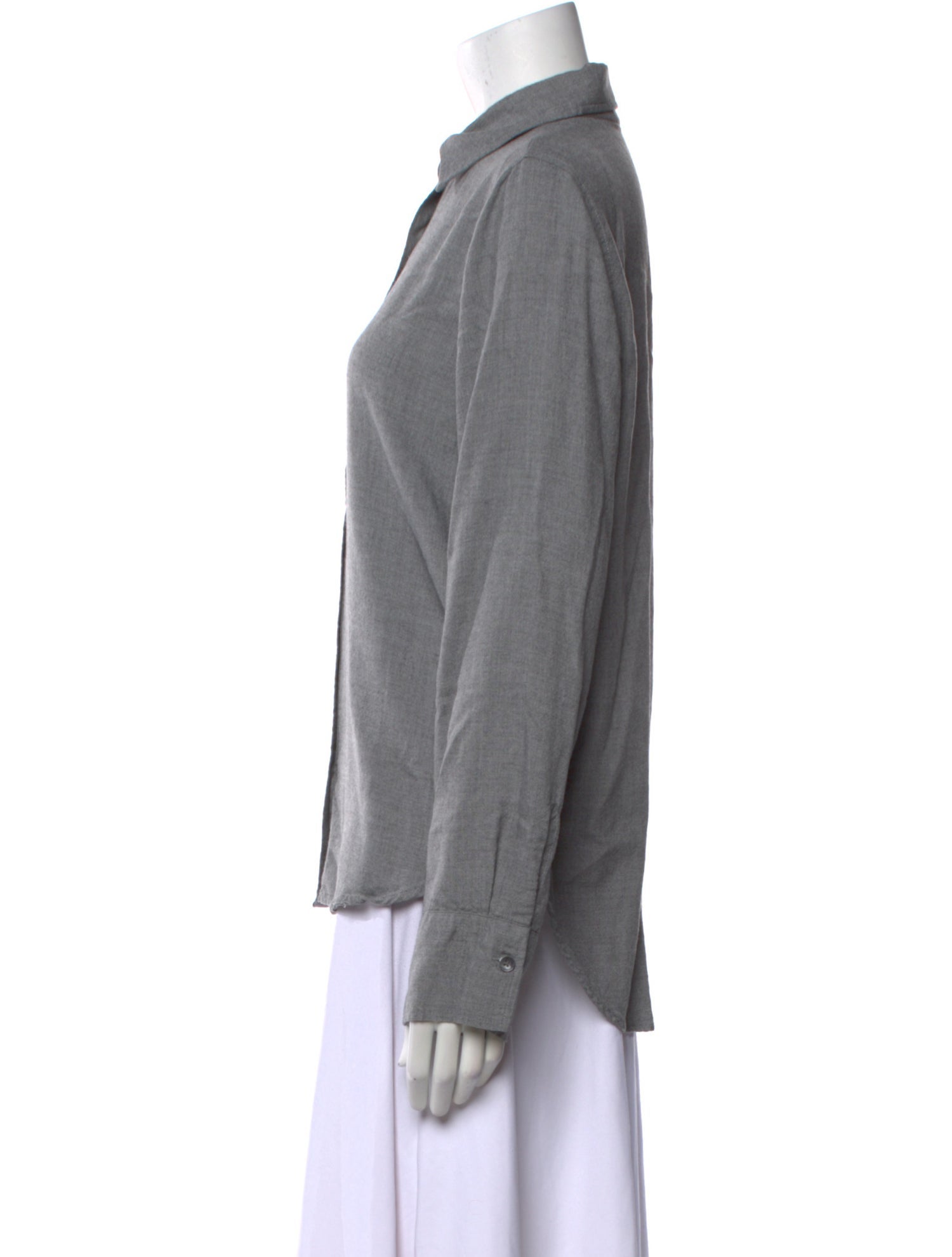 Closed Long Sleeve Button-Up Top