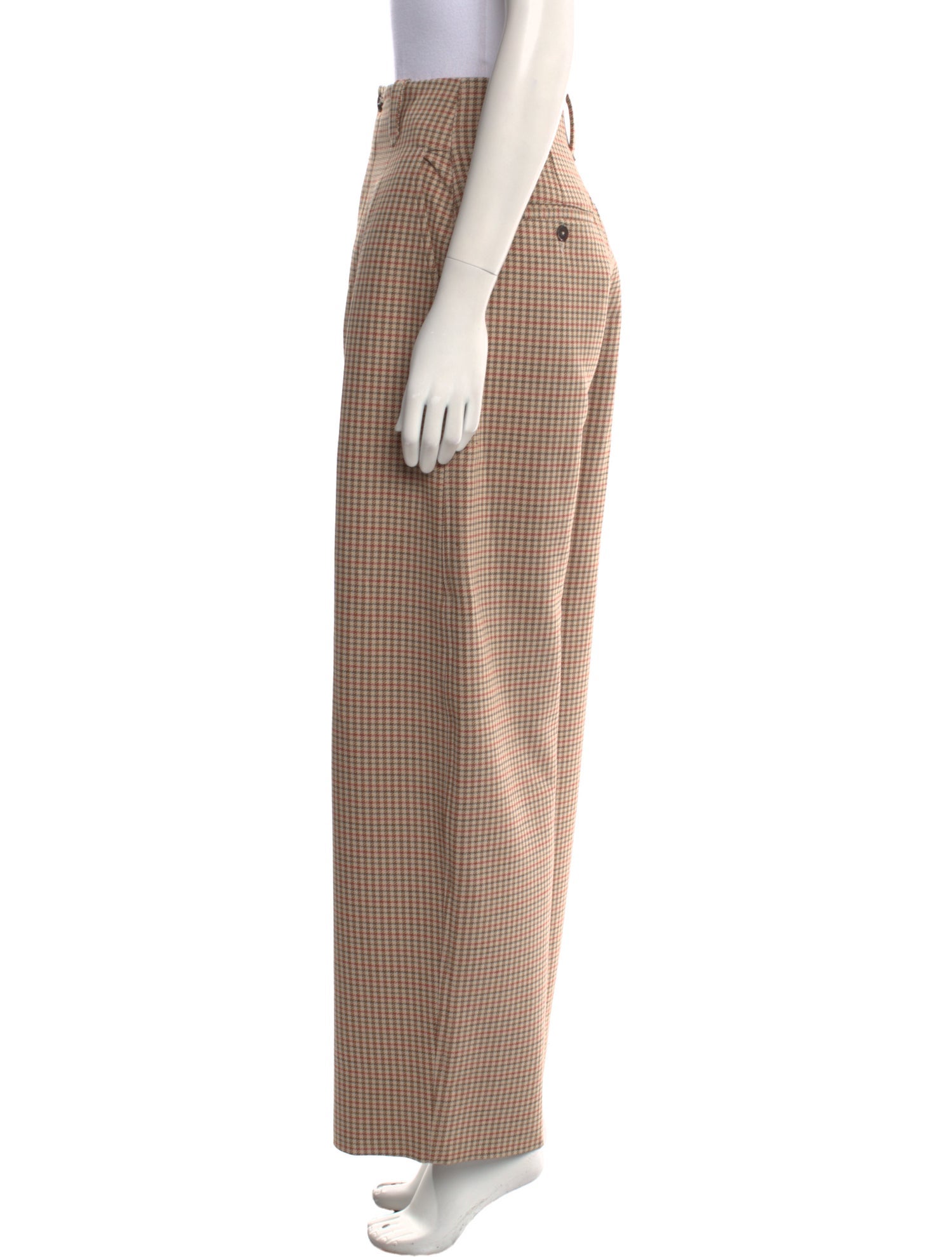 Closed Plaid Print Wide Leg Pants