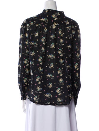 Closed Floral Print Long Sleeve Button-Up Top