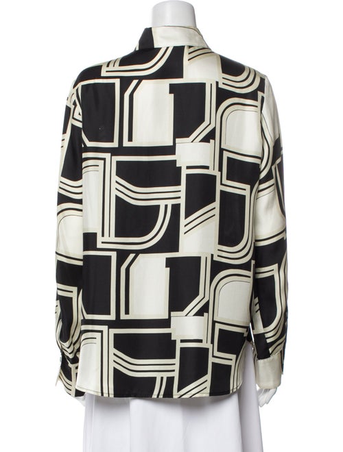 Closed Silk Printed Button-Up Top