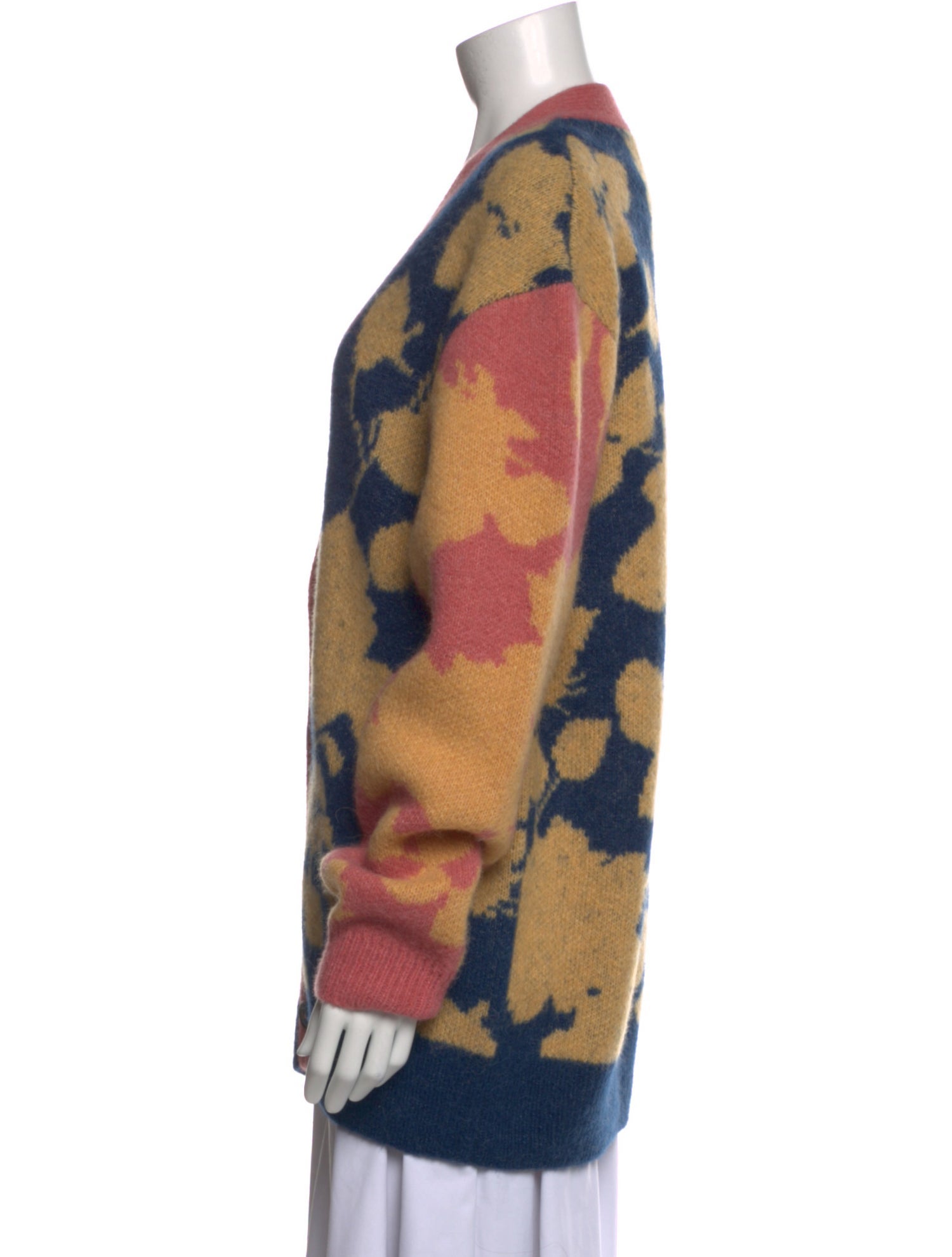 Closed Printed Plunge Neckline Sweater