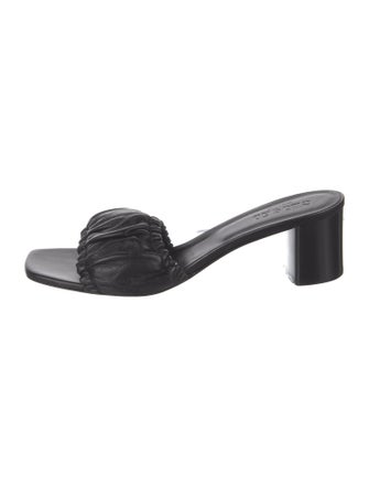 Closed Leather Slides