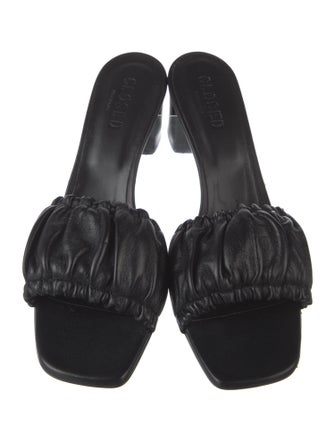 Closed Leather Slides