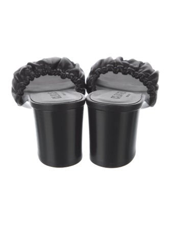 Closed Leather Slides