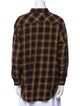 Closed Plaid Print Long Sleeve Button-Up Top