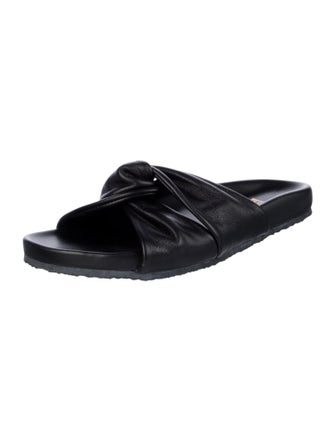 Closed Leather Slides